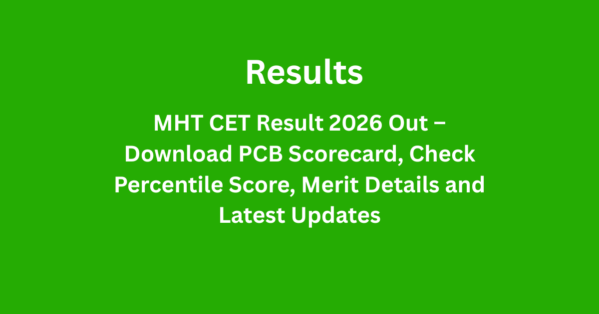MHT CET Result